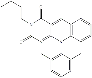 3-butyl-10-(2,6-dimethylphenyl)pyrimido[4,5-b]quinoline-2,4(3H,10H)-dione Structure