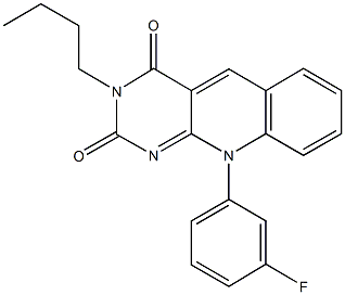 3-butyl-10-(3-fluorophenyl)pyrimido[4,5-b]quinoline-2,4(3H,10H)-dione 구조식 이미지