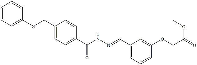 methyl [3-(2-{4-[(phenylsulfanyl)methyl]benzoyl}carbohydrazonoyl)phenoxy]acetate 구조식 이미지