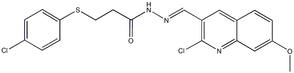 N'-[(2-chloro-7-methoxy-3-quinolinyl)methylene]-3-[(4-chlorophenyl)sulfanyl]propanohydrazide Structure