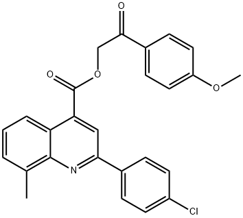 2-(4-methoxyphenyl)-2-oxoethyl 2-(4-chlorophenyl)-8-methyl-4-quinolinecarboxylate 구조식 이미지