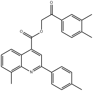 2-(3,4-dimethylphenyl)-2-oxoethyl 8-methyl-2-(4-methylphenyl)-4-quinolinecarboxylate 구조식 이미지