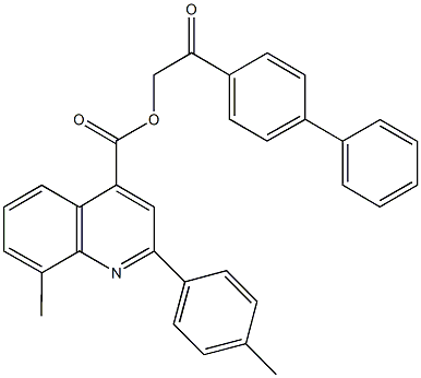 2-[1,1'-biphenyl]-4-yl-2-oxoethyl 8-methyl-2-(4-methylphenyl)-4-quinolinecarboxylate Structure