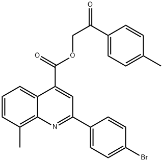 2-(4-methylphenyl)-2-oxoethyl 2-(4-bromophenyl)-8-methyl-4-quinolinecarboxylate Structure