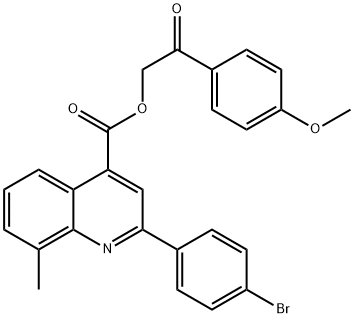 2-(4-methoxyphenyl)-2-oxoethyl 2-(4-bromophenyl)-8-methyl-4-quinolinecarboxylate 구조식 이미지