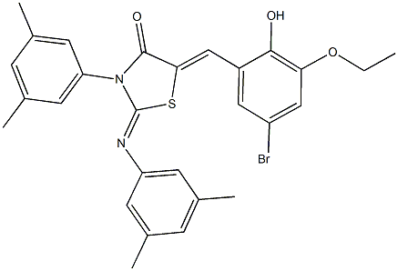 5-(5-bromo-3-ethoxy-2-hydroxybenzylidene)-3-(3,5-dimethylphenyl)-2-[(3,5-dimethylphenyl)imino]-1,3-thiazolidin-4-one Structure