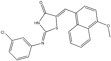 2-[(3-chlorophenyl)imino]-5-[(4-methoxy-1-naphthyl)methylene]-1,3-thiazolidin-4-one Structure