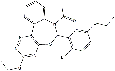 7-acetyl-6-(2-bromo-5-ethoxyphenyl)-3-(ethylsulfanyl)-6,7-dihydro[1,2,4]triazino[5,6-d][3,1]benzoxazepine 구조식 이미지