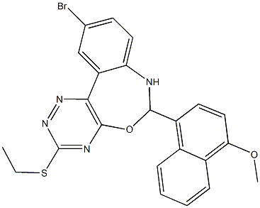 4-[10-bromo-3-(ethylsulfanyl)-6,7-dihydro[1,2,4]triazino[5,6-d][3,1]benzoxazepin-6-yl]-1-naphthyl methyl ether Structure