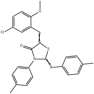 5-(5-chloro-2-methoxybenzylidene)-3-(4-methylphenyl)-2-[(4-methylphenyl)imino]-1,3-thiazolidin-4-one Structure