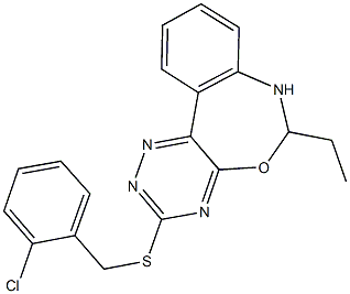 2-chlorobenzyl 6-ethyl-6,7-dihydro[1,2,4]triazino[5,6-d][3,1]benzoxazepin-3-yl sulfide Structure