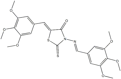 2-thioxo-5-(3,4,5-trimethoxybenzylidene)-3-[(3,4,5-trimethoxybenzylidene)amino]-1,3-thiazolidin-4-one 구조식 이미지