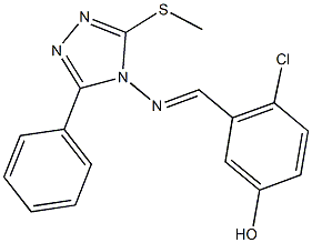 4-chloro-3-({[3-(methylsulfanyl)-5-phenyl-4H-1,2,4-triazol-4-yl]imino}methyl)phenol Structure