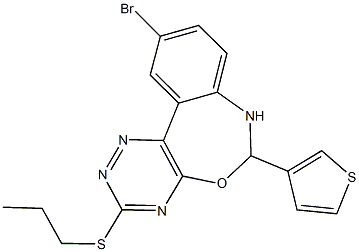 10-bromo-3-(propylsulfanyl)-6-(3-thienyl)-6,7-dihydro[1,2,4]triazino[5,6-d][3,1]benzoxazepine Structure
