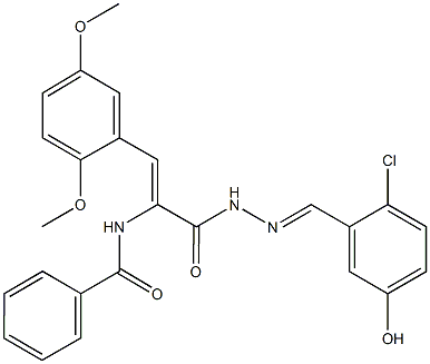 N-[1-{[2-(2-chloro-5-hydroxybenzylidene)hydrazino]carbonyl}-2-(2,5-dimethoxyphenyl)vinyl]benzamide Structure
