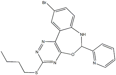 10-bromo-6-(2-pyridinyl)-6,7-dihydro[1,2,4]triazino[5,6-d][3,1]benzoxazepin-3-yl butyl sulfide Structure