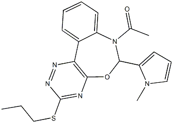 7-acetyl-6-(1-methyl-1H-pyrrol-2-yl)-3-(propylsulfanyl)-6,7-dihydro[1,2,4]triazino[5,6-d][3,1]benzoxazepine 구조식 이미지