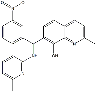 7-{{3-nitrophenyl}[(6-methyl-2-pyridinyl)amino]methyl}-2-methyl-8-quinolinol 구조식 이미지