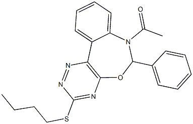 7-acetyl-6-phenyl-6,7-dihydro[1,2,4]triazino[5,6-d][3,1]benzoxazepin-3-yl butyl sulfide 구조식 이미지