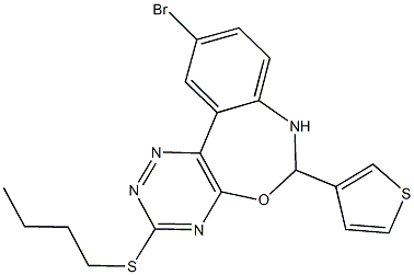 10-bromo-6-(3-thienyl)-6,7-dihydro[1,2,4]triazino[5,6-d][3,1]benzoxazepin-3-yl butyl sulfide 구조식 이미지