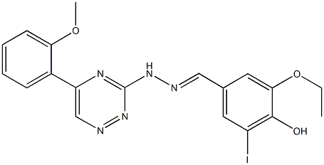 3-ethoxy-4-hydroxy-5-iodobenzaldehyde [5-(2-methoxyphenyl)-1,2,4-triazin-3-yl]hydrazone Structure