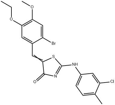 5-(2-bromo-5-ethoxy-4-methoxybenzylidene)-2-[(3-chloro-4-methylphenyl)imino]-1,3-thiazolidin-4-one Structure