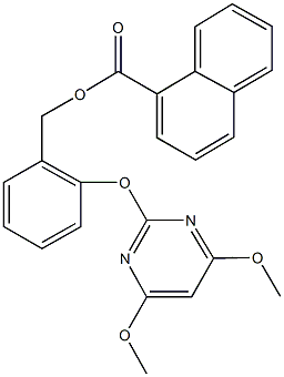 2-[(4,6-dimethoxy-2-pyrimidinyl)oxy]benzyl 1-naphthoate 구조식 이미지