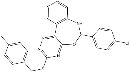 6-(4-chlorophenyl)-3-[(4-methylbenzyl)sulfanyl]-6,7-dihydro[1,2,4]triazino[5,6-d][3,1]benzoxazepine Structure