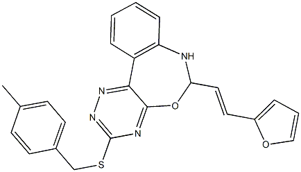 6-[2-(2-furyl)vinyl]-6,7-dihydro[1,2,4]triazino[5,6-d][3,1]benzoxazepin-3-yl 4-methylbenzyl sulfide 구조식 이미지
