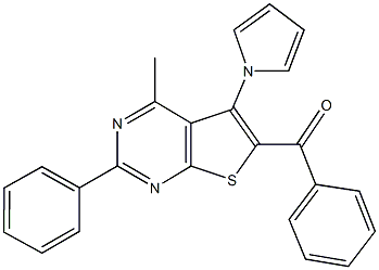 [4-methyl-2-phenyl-5-(1H-pyrrol-1-yl)thieno[2,3-d]pyrimidin-6-yl](phenyl)methanone Structure