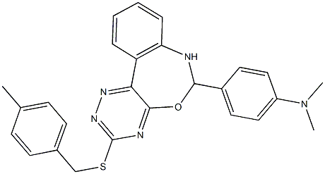 N,N-dimethyl-4-{3-[(4-methylbenzyl)sulfanyl]-6,7-dihydro[1,2,4]triazino[5,6-d][3,1]benzoxazepin-6-yl}aniline Structure