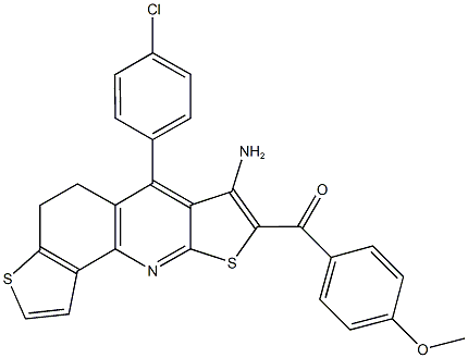 [7-amino-6-(4-chlorophenyl)-4,5-dihydrodithieno[2,3-b:2,3-h]quinolin-8-yl](4-methoxyphenyl)methanone 구조식 이미지