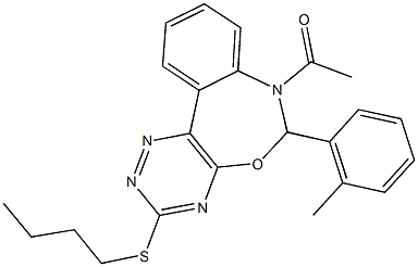 7-acetyl-6-(2-methylphenyl)-6,7-dihydro[1,2,4]triazino[5,6-d][3,1]benzoxazepin-3-yl butyl sulfide 구조식 이미지