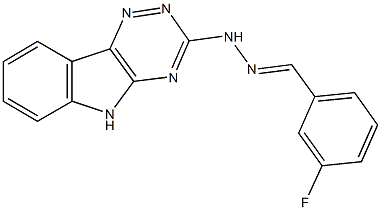 3-fluorobenzaldehyde 5H-[1,2,4]triazino[5,6-b]indol-3-ylhydrazone Structure