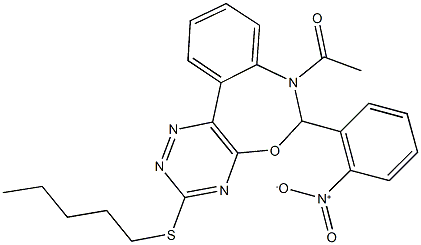 7-acetyl-6-{2-nitrophenyl}-3-(pentylsulfanyl)-6,7-dihydro[1,2,4]triazino[5,6-d][3,1]benzoxazepine 구조식 이미지