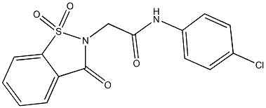 N-(4-chlorophenyl)-2-(1,1-dioxido-3-oxo-1,2-benzisothiazol-2(3H)-yl)acetamide 구조식 이미지