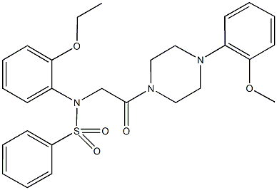 N-(2-ethoxyphenyl)-N-{2-[4-(2-methoxyphenyl)-1-piperazinyl]-2-oxoethyl}benzenesulfonamide 구조식 이미지