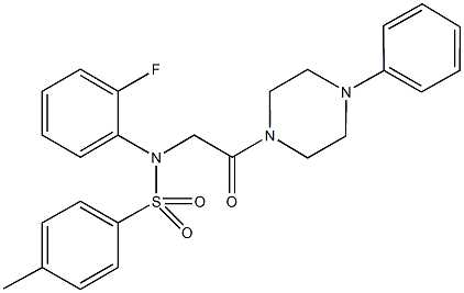 N-(2-fluorophenyl)-4-methyl-N-[2-oxo-2-(4-phenyl-1-piperazinyl)ethyl]benzenesulfonamide Structure