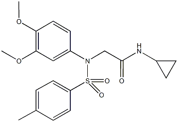 N-cyclopropyl-2-{3,4-dimethoxy[(4-methylphenyl)sulfonyl]anilino}acetamide Structure