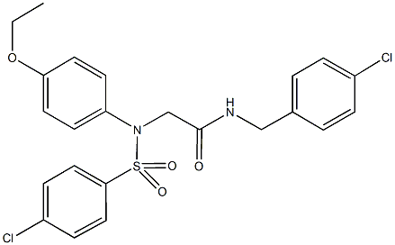 N-(4-chlorobenzyl)-2-{[(4-chlorophenyl)sulfonyl]-4-ethoxyanilino}acetamide Structure