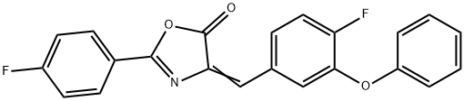 4-(4-fluoro-3-phenoxybenzylidene)-2-(4-fluorophenyl)-1,3-oxazol-5(4H)-one Structure