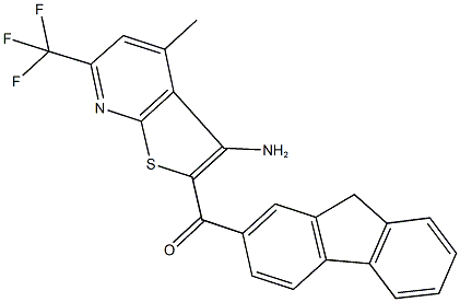 [3-amino-4-methyl-6-(trifluoromethyl)thieno[2,3-b]pyridin-2-yl](9H-fluoren-2-yl)methanone 구조식 이미지