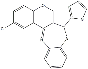 2-chloro-7-(2-thienyl)-6a,7-dihydro-6H-chromeno[3,4-c][1,5]benzothiazepine Structure