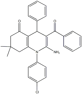 2-amino-3-benzoyl-1-(4-chlorophenyl)-7,7-dimethyl-4-phenyl-4,6,7,8-tetrahydro-5(1H)-quinolinone 구조식 이미지