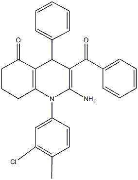 2-amino-3-benzoyl-1-(3-chloro-4-methylphenyl)-4-phenyl-4,6,7,8-tetrahydro-5(1H)-quinolinone 구조식 이미지