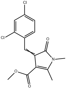 methyl 4-(2,4-dichlorobenzylidene)-1,2-dimethyl-5-oxo-4,5-dihydro-1H-pyrrole-3-carboxylate 구조식 이미지