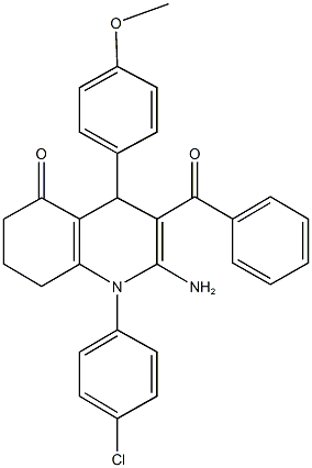 2-amino-3-benzoyl-1-(4-chlorophenyl)-4-(4-methoxyphenyl)-4,6,7,8-tetrahydro-5(1H)-quinolinone 구조식 이미지