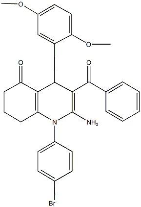 2-amino-3-benzoyl-1-(4-bromophenyl)-4-(2,5-dimethoxyphenyl)-4,6,7,8-tetrahydro-5(1H)-quinolinone 구조식 이미지