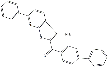 (3-amino-6-phenylthieno[2,3-b]pyridin-2-yl)([1,1'-biphenyl]-4-yl)methanone Structure