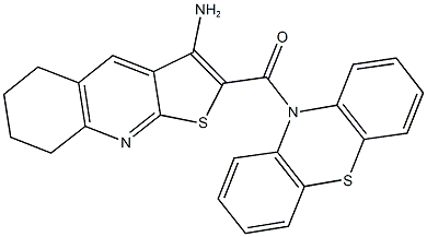 2-(10H-phenothiazin-10-ylcarbonyl)-5,6,7,8-tetrahydrothieno[2,3-b]quinolin-3-amine 구조식 이미지